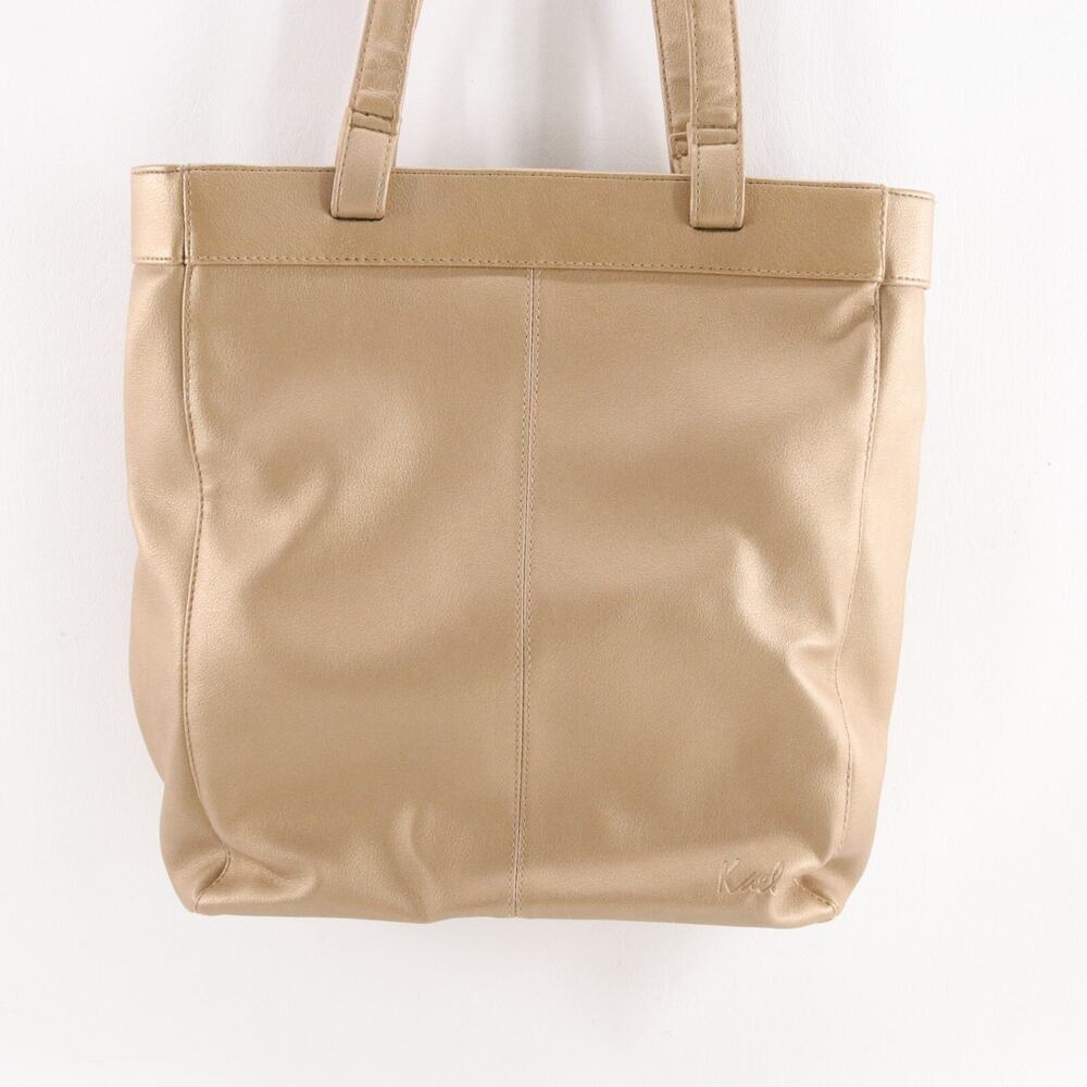 Kaela Handbag Women Small Cream Faux Leather Tote Double Shoulder Straps Lined